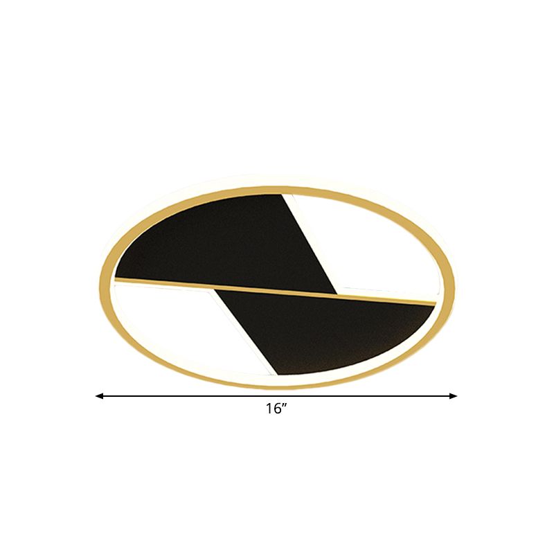 16"/19.5" W Black Splicing Flush Lamp Modernist LED Metal Ceiling Mounted Light Fixture for Bedroom