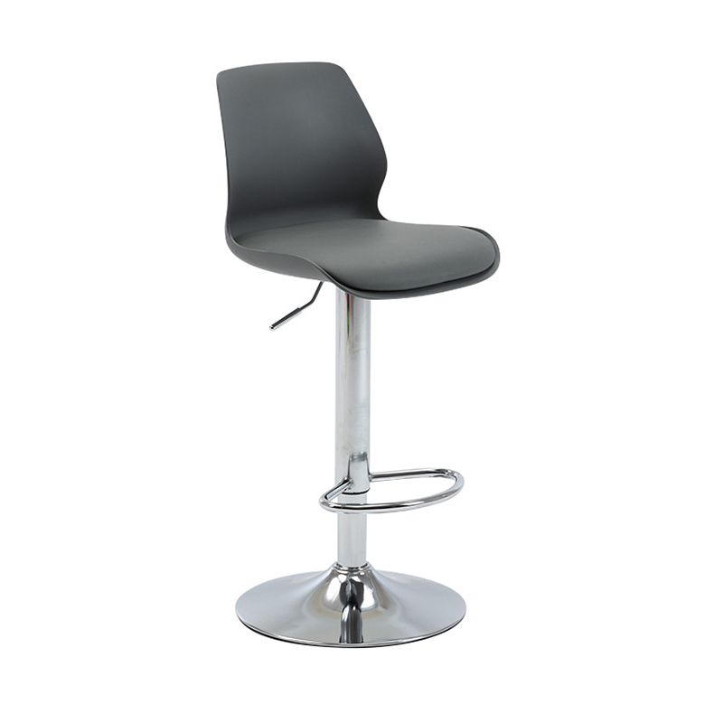 Höhenverstellbare silberne Thekenhocker, drehbare skandinavische Barhocker aus Metall (4er-Set)