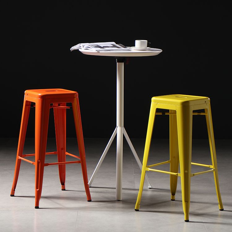 Industrial Square Backless Stool Folding Iron Bar Stool for Bristol