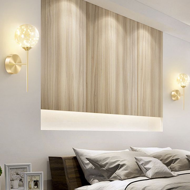 Creative Indoor Decoration Wall Light Up Light Star Wall Sconce in Pure Glass Ball Shade