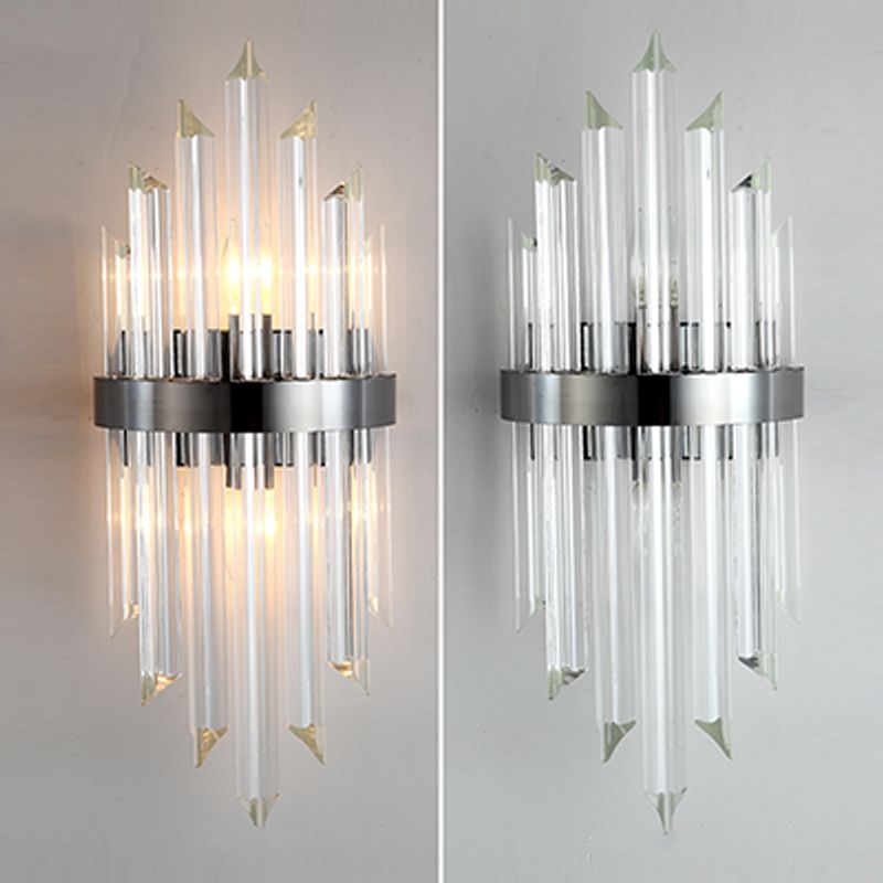 Simplicidad Luz de luz Spline con lámpara de pared posmoderna de sombra de cristal transparente