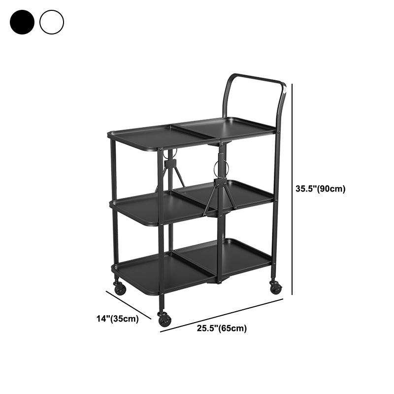 35.43" High Rolling Contemporary Prep Table Metal Prep Table
