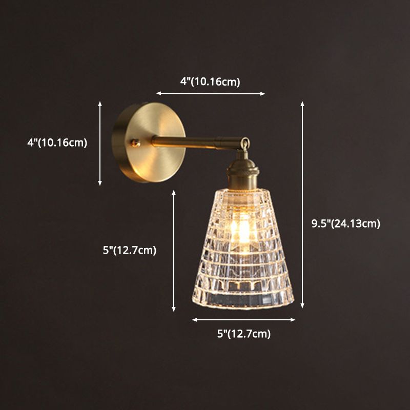 Mid Century Barrel Wall Mount Lighting Clear Glass Wall Mounted Light Fixture for Bedroom