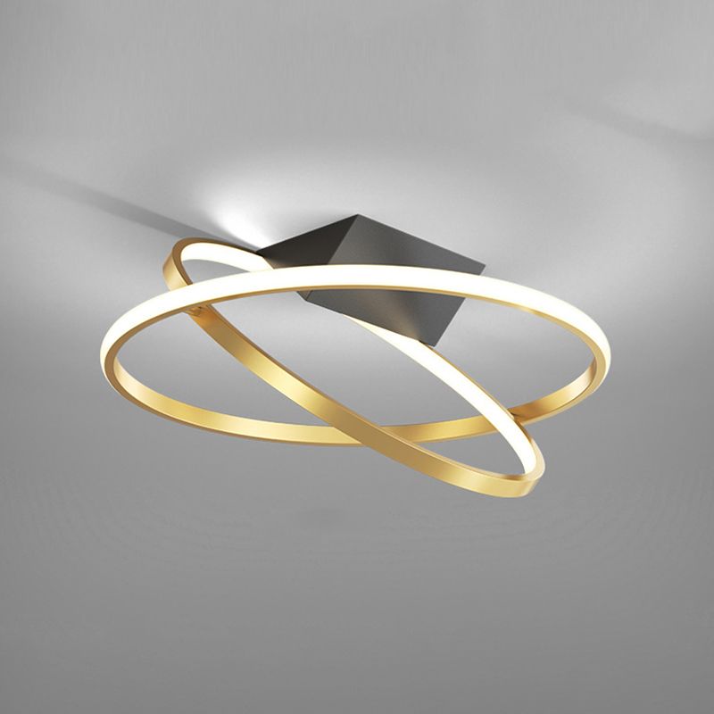 Modern Simple Ceiling Light Geometry LED Ceiling Lamp with Silica Gel Shade for Bedroom