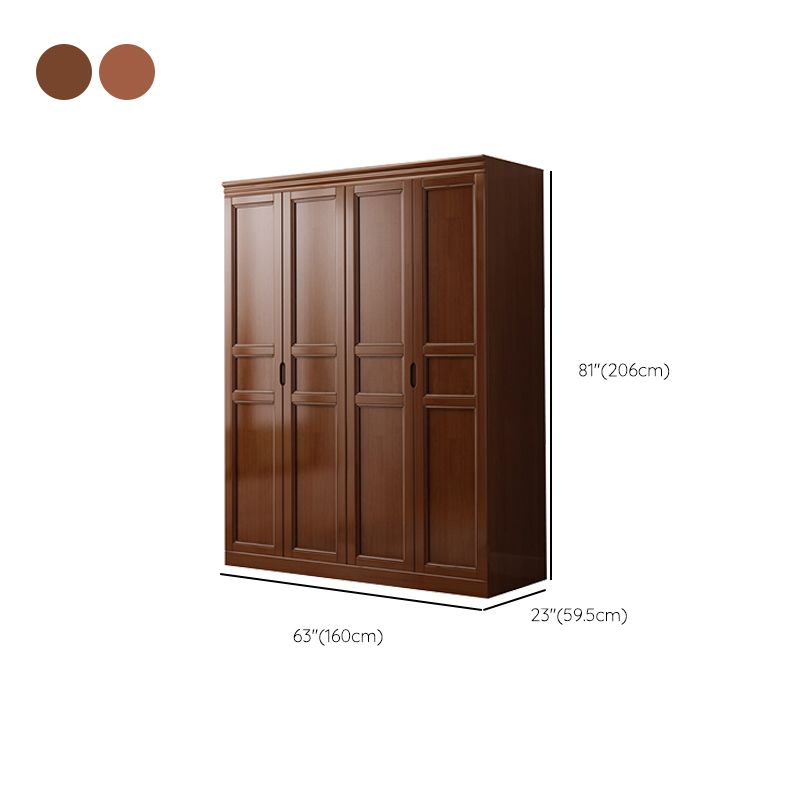 Rubberwood Traditional Storage Cabinet Matte Finish Cabinet with Hinged Doors