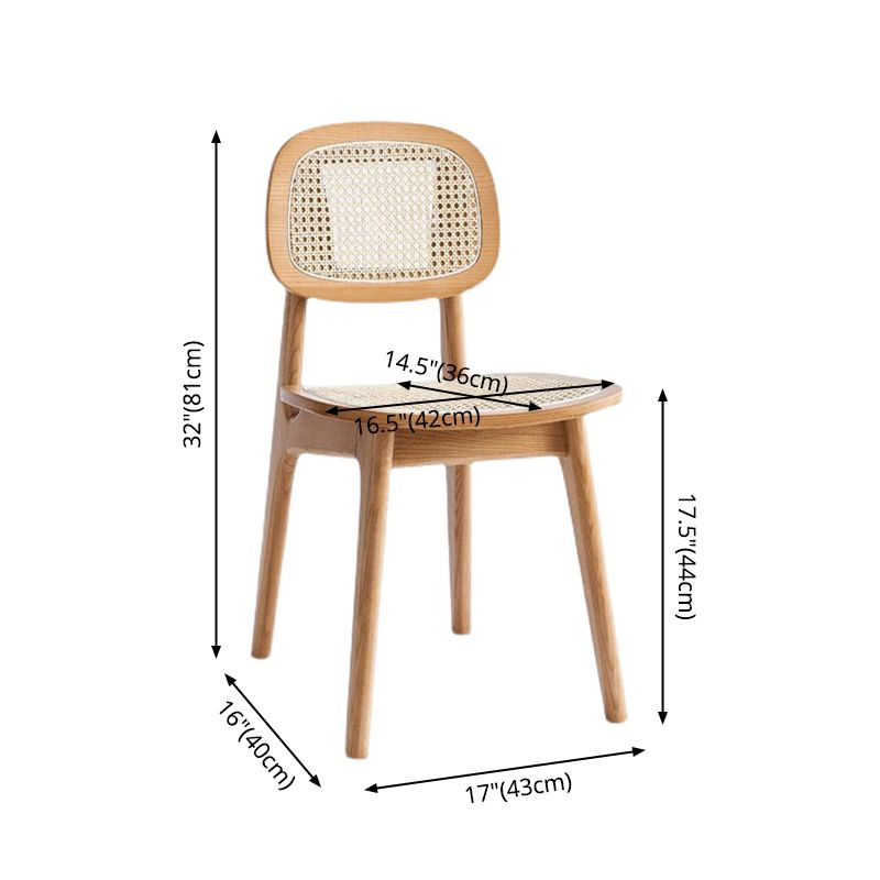 Chaise de salle à manger traditionnelle en bois massif, finition mate, chaise latérale de salle à manger à dossier ouvert