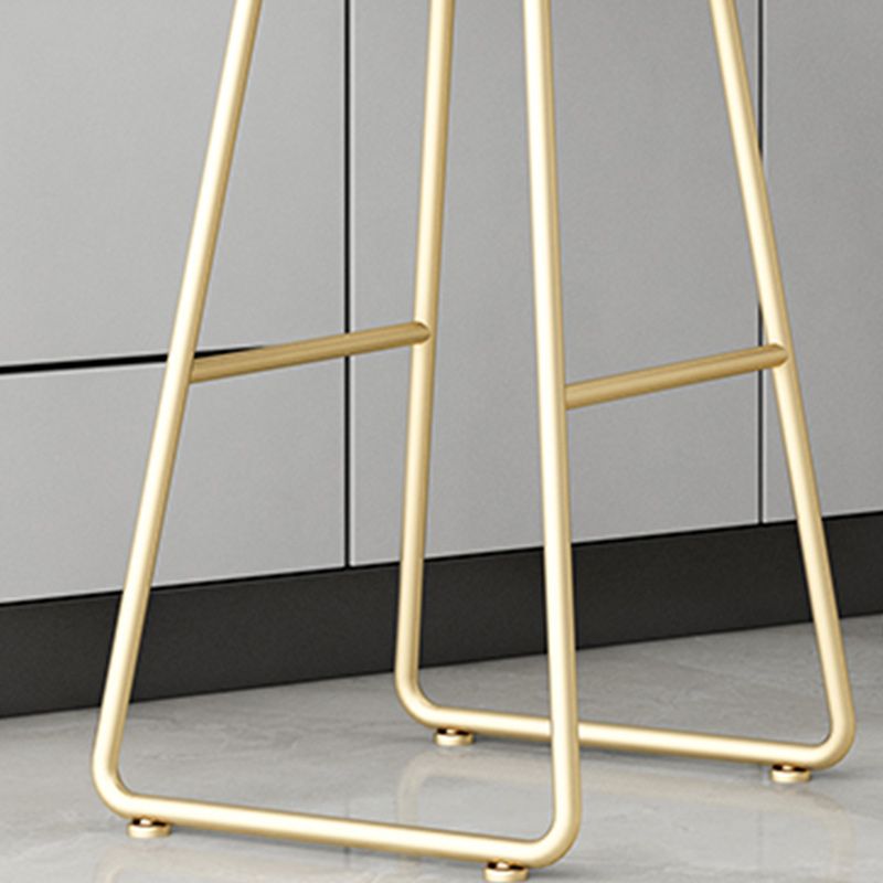 Nordic Glam Bar-stool Bucket Bar Stool for Home with Metal Legs