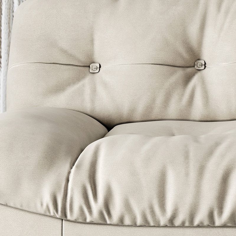 Modern Tufted Back Sofa Sectional Cream Armless Sofa and Chiase