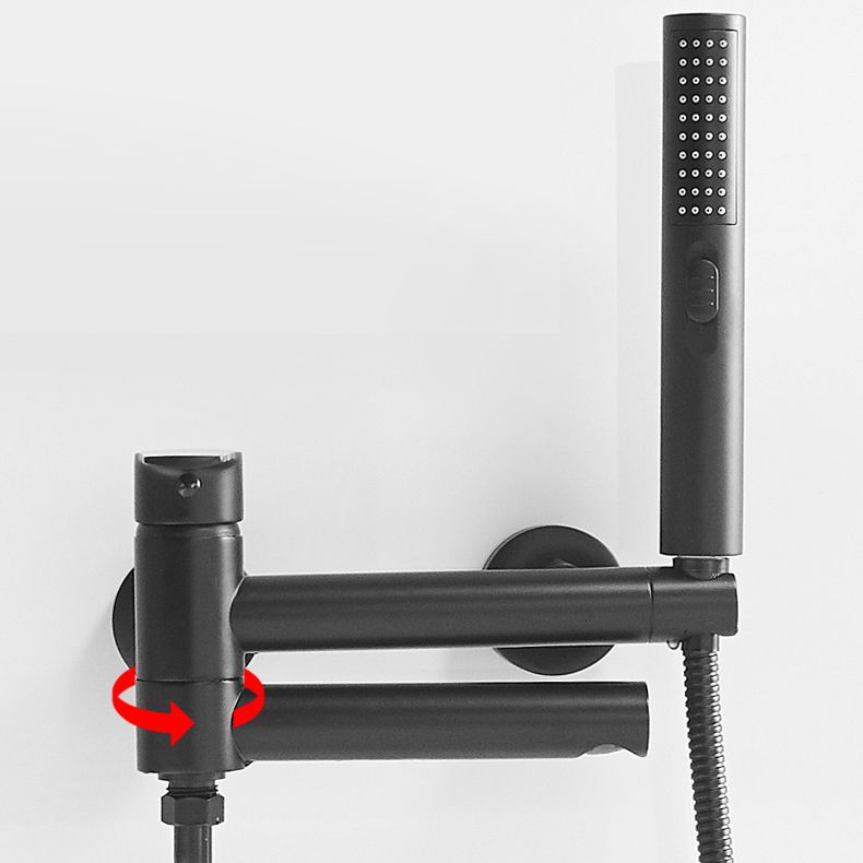 Swivel Spout Tub Faucet Trim Single Lever Handle Handshower Bath Filler with Shower Hose