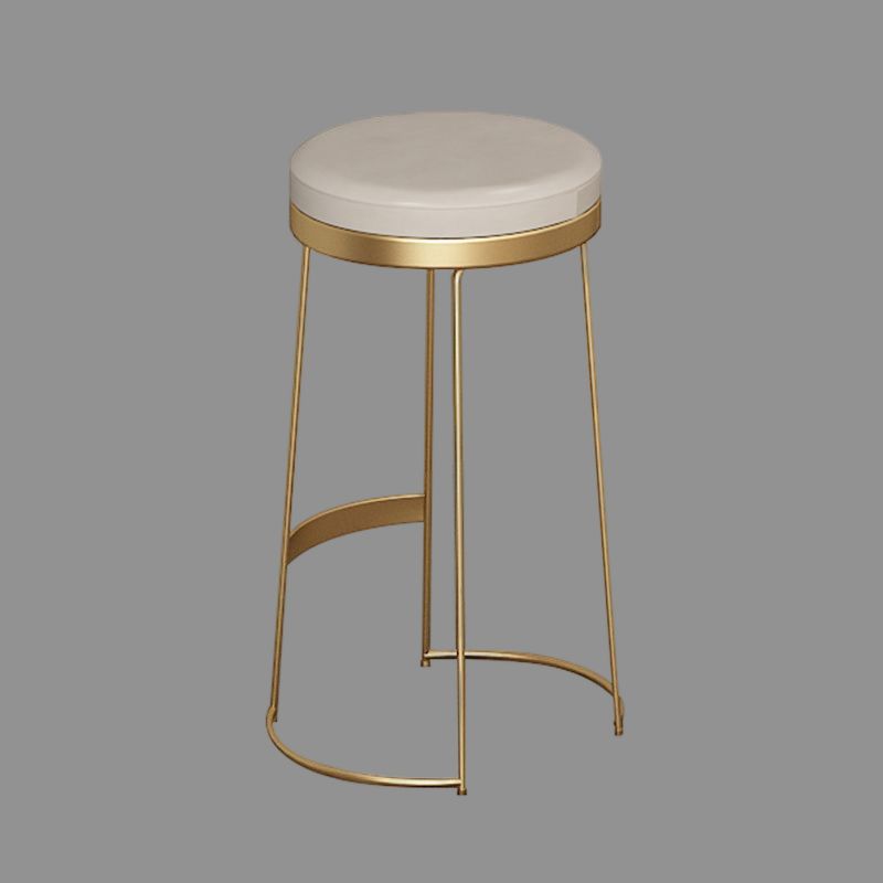 Scandinavian Backless Round BarStools for Home Upholstered Counter Height Stool