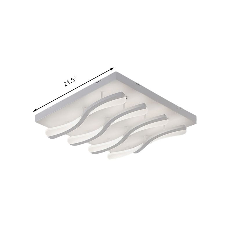 Wavy Flushmount Verlichting Modernisme Acryl LED 21.5 "/26" Breed Woonkamer Plafond Flush Licht in Warm/Wit Licht
