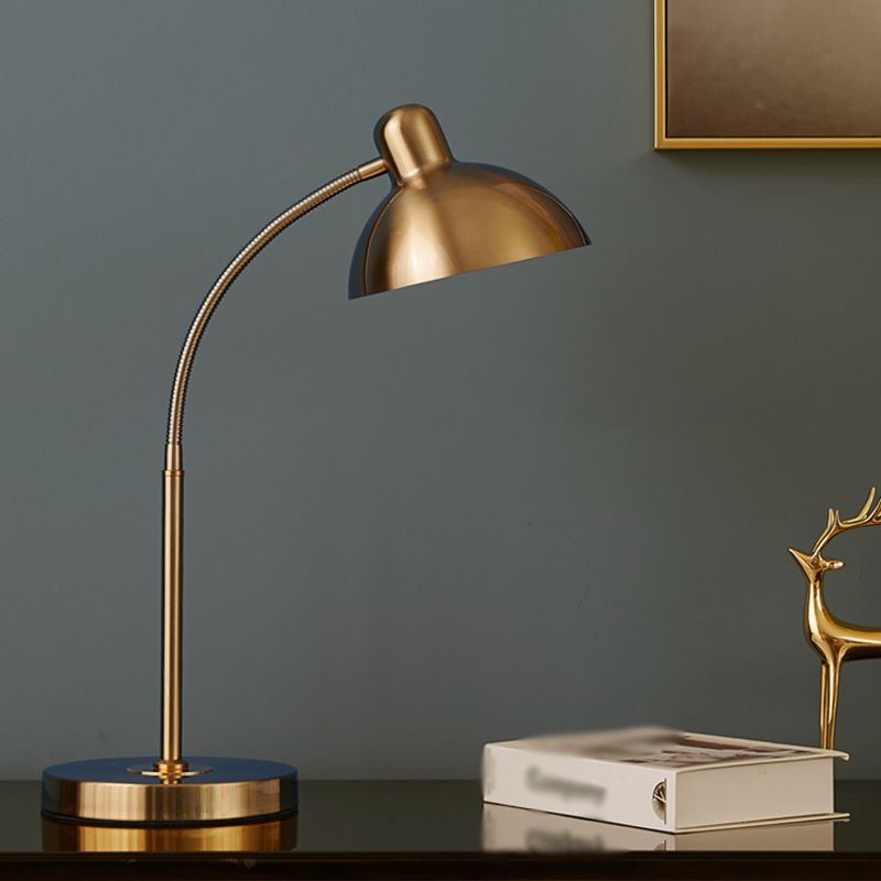 Dome 1 Light Table Lamp Mid Century Modern Metal Night Table Lamps for Study Room