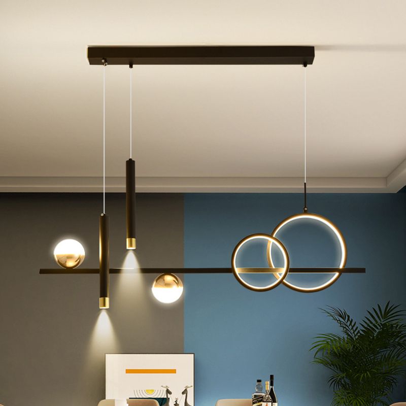 Lineair eilandhanger met 2-plekken LED Nieuw modern plafond hanglampje voor eetkamer