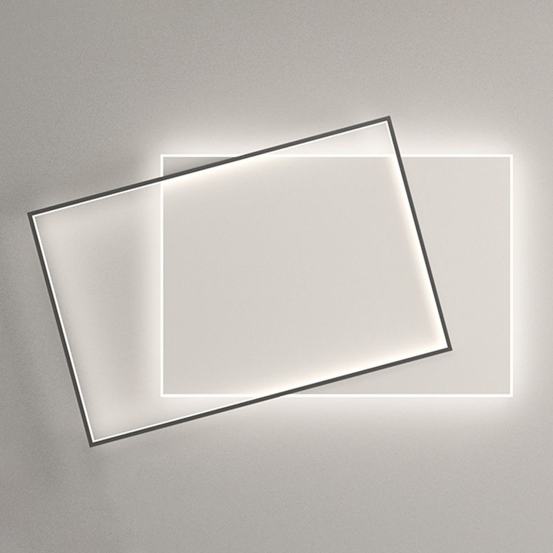 Plafonnier carré encastré moderne en acrylique pour chambre à coucher, luminaire LED encastré en noir et blanc