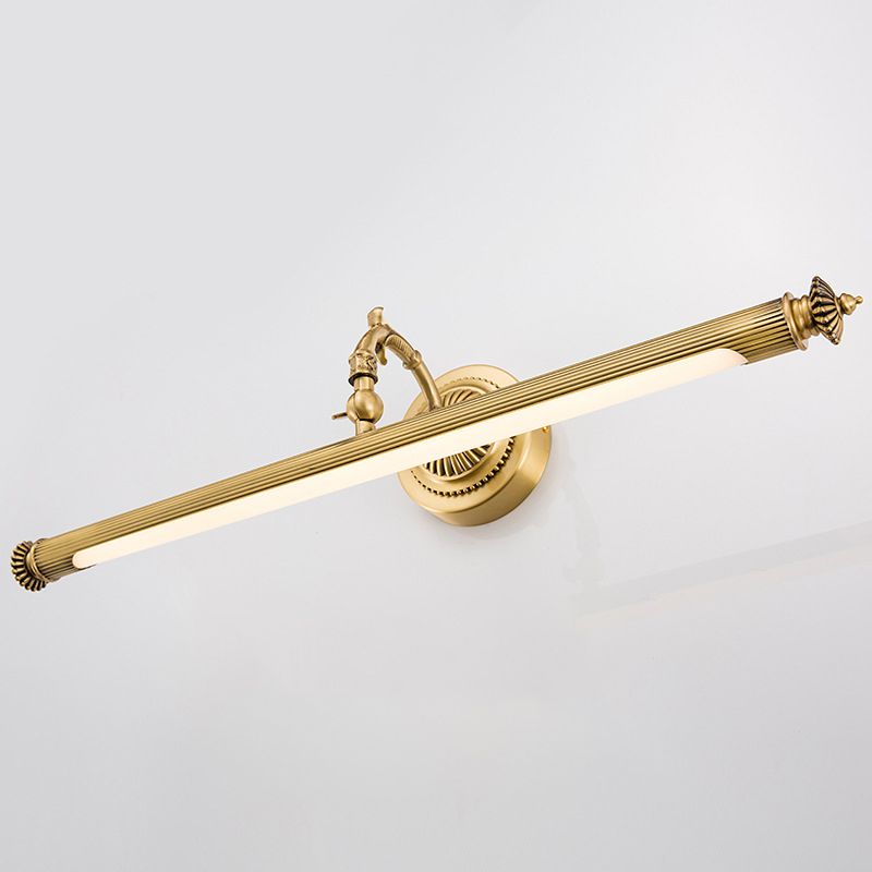 Brass Tube Vanity Sconce Traditional Metal Bath Wall Mount Light with Rotary Joint