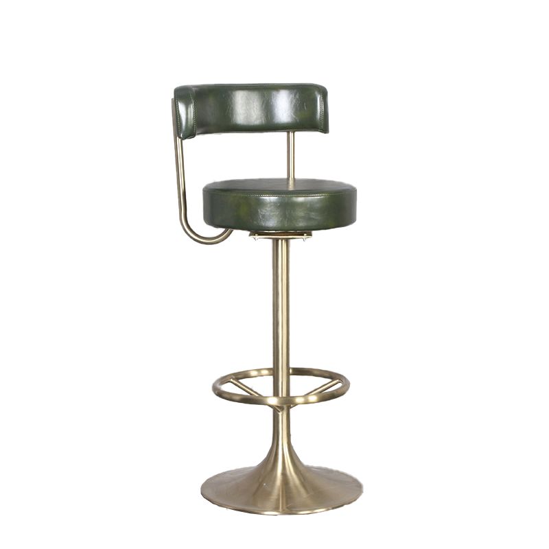 Glam Rotatable Bar Stool Faux Leather Counter Bar Stool for Home