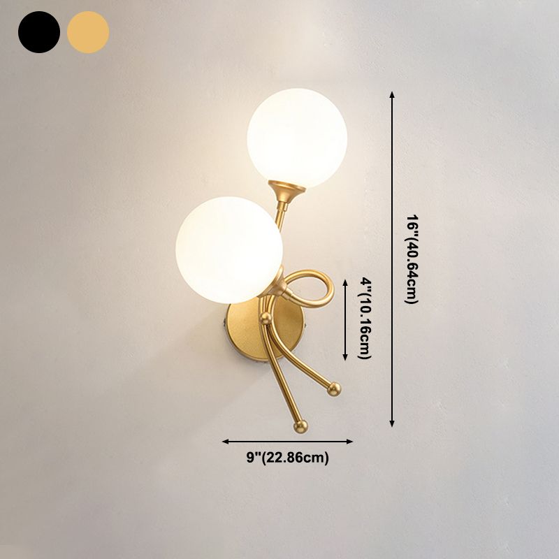 Zeitgenössische Glaswandleuchten mit zwei Kopfmetallwandleuchte für Wohnzimmer