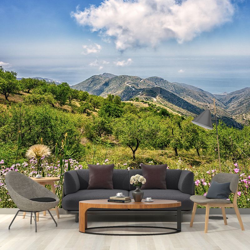 Mountain Scenery Wall Mural Modernism Style Wall Decoration for Sitting Room