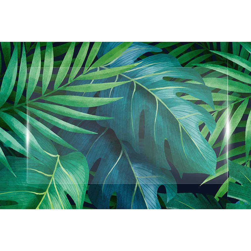 Tropical Plants Illustration Wall Decor Stain Resistant Wall Covering for Dining Room