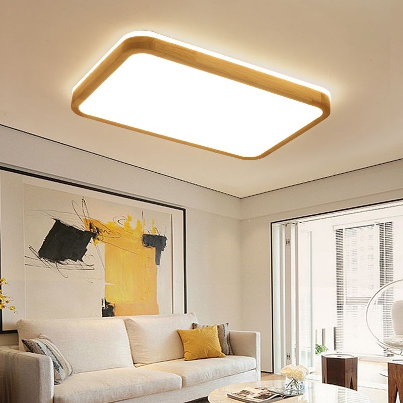 Luz de techo LED moderna del accesorio de iluminación del techo del soporte rasante de madera de la geometría para el dormitorio