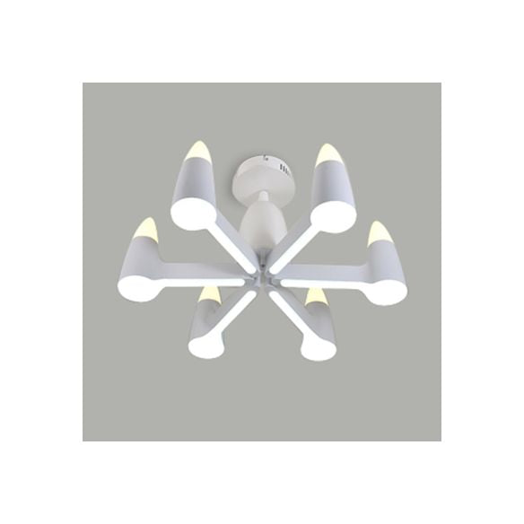 Kit de lámpara colgante cónica blanca Nordic 3/6/8 Luces de lámpara de metal Luz colgante para sala de estar