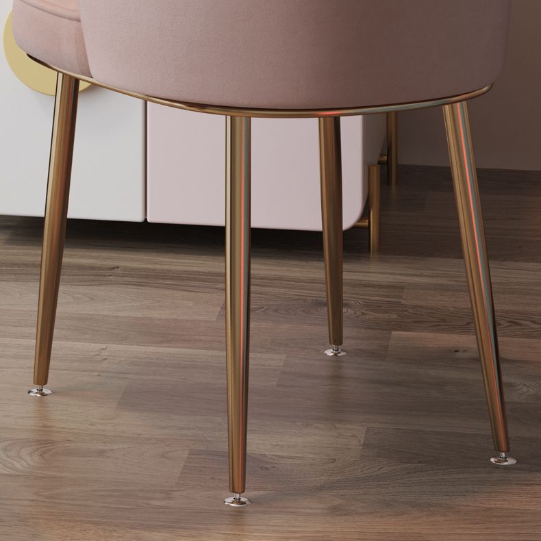 Silla lateral de comedor de estilo escandinavo de metal, silla con respaldo sólido sin brazos para el hogar