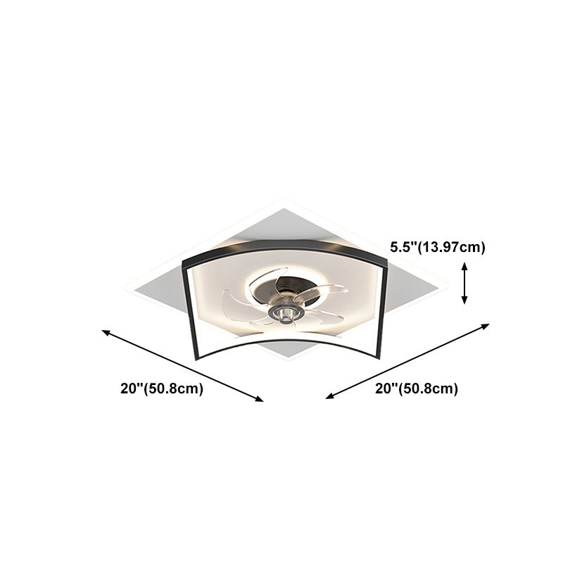 Modern LED Ceiling Fan Light 3 Lights Ceiling Mount Lamp with Silica Gel Shade