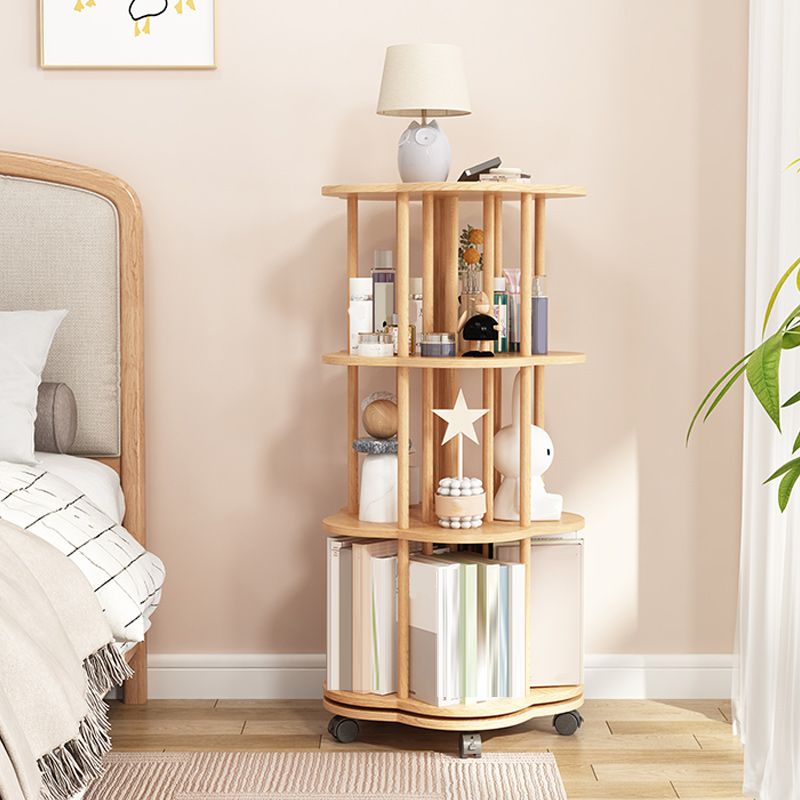 Contemporary Wooden Bookcase Vertical Open Back Bookshelf for Home Office