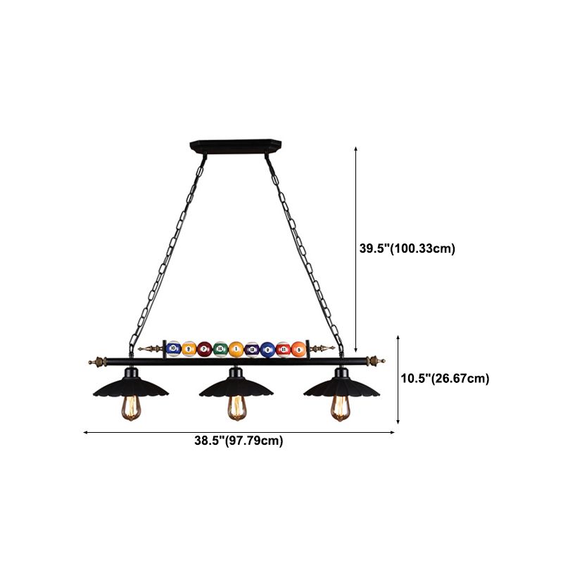 Industrial Style Hanging Lamp Bowl Shape Island Light Fixture for Bar (Included Balls)