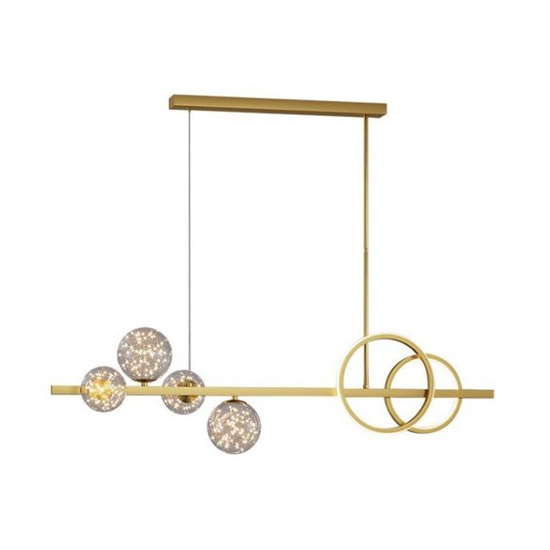 Luces de lámparas de la isla contemporánea Sphere Glass Island Lights para cocina