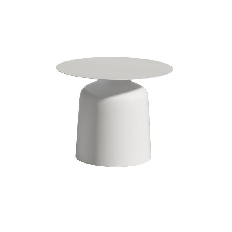 15.7"/18.5"Tall Iron Pedestal White / Black Round Coffee Table