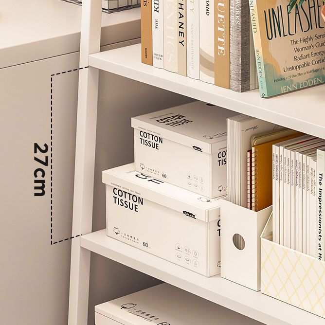 11.8"W Metal Ladder Shelf Bookcase Modern Vertical Open Back Book Shelf