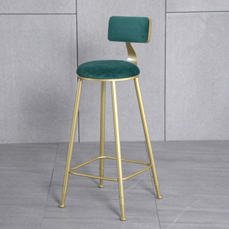 Glam Metal Upholstered Barstool Bristol Bar Stool with Iron Legs and Low Back,Cushion