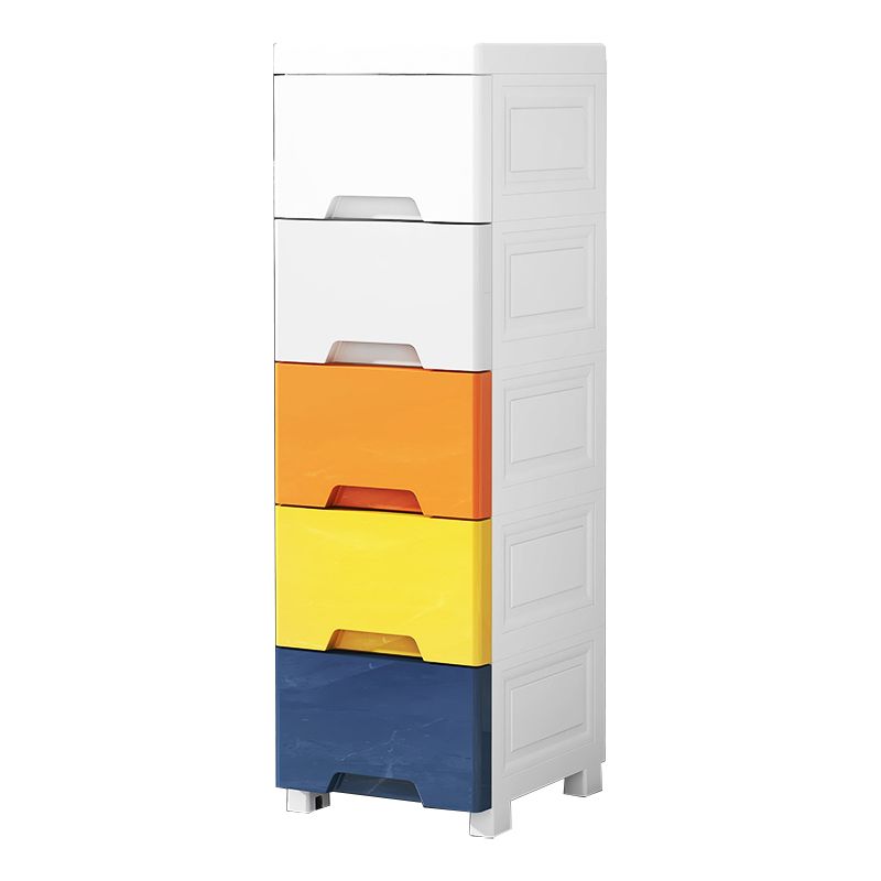 Plastic Home Non-Hanging Armoire Modern Style Storage Cabinet with Caster Wheels