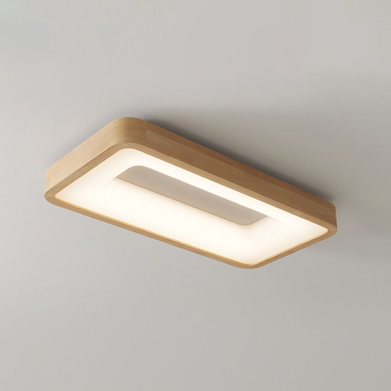 Wood Geometric Flush Mount Light Modern 1 Light Flush Mount Lighting Fixtures in Brown