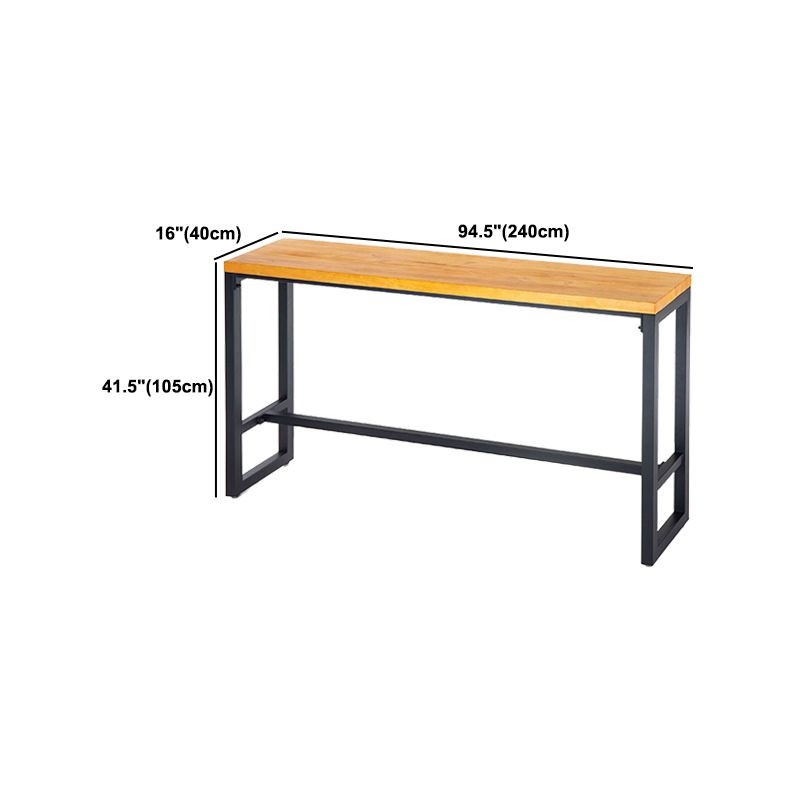 1/4/7/9 Pieces Industrial Iron Bar Table Set Rectangle Pine Wood Bistro Set with Footrest