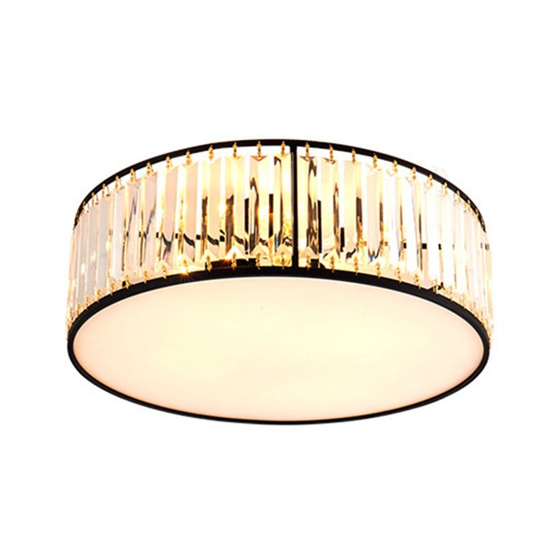 Modern Geometric Flush Ceiling Light Crystal 4 Lights Flush Mount Light