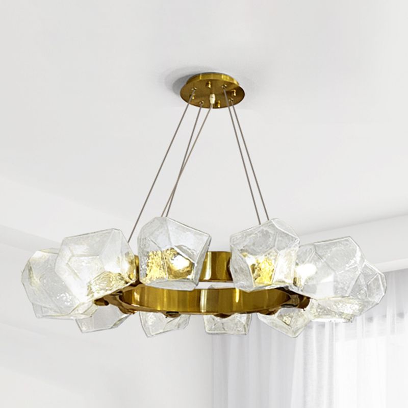 Estilo moderno 12 luces lámpara lámpara de lámpara forma irregular vidrio colgante luz