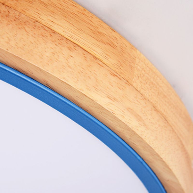 Plafonnier LED de forme ronde macaron fer moderne 1 lumière encastré pour chambre d'étude