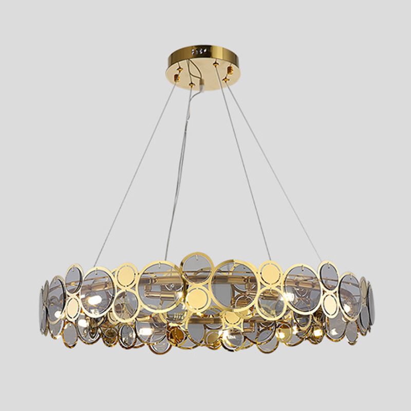 Postmodern Simplicity Circular Chandelier Light Fixtures Glass Hanging Pendant Lights for Restaurant