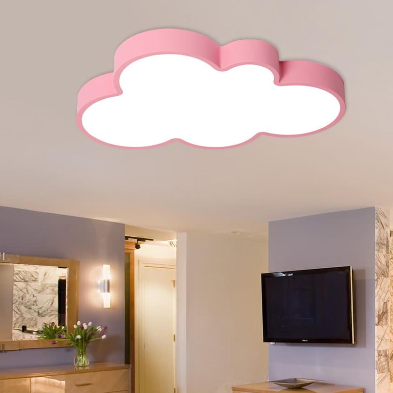 Cloud Kind Slaapkamer Flush Mount Licht Acryl Nordic Style Macaron Gekleurde Plafond Lamp