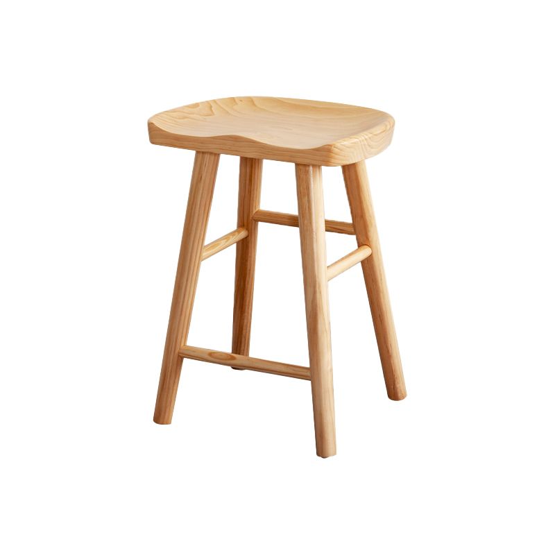 Modern Armless Backless Counter Stool Wood Cashier Bar Stool with Seat and Pedal