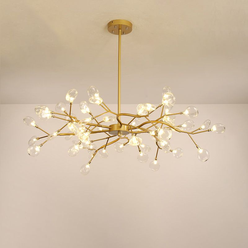 Firefly Shade Living Room Chandelier Light Acrylic Nordic LED Suspension Lighting in Gold