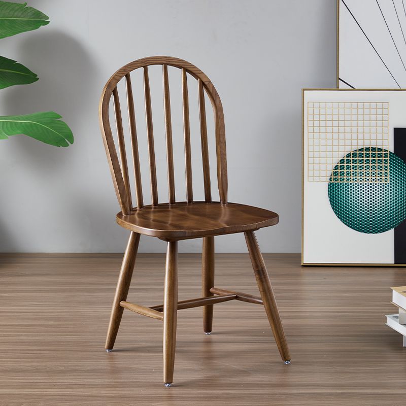 Silla de comedor de madera moderna, silla lateral Windsor sin brazos para uso doméstico