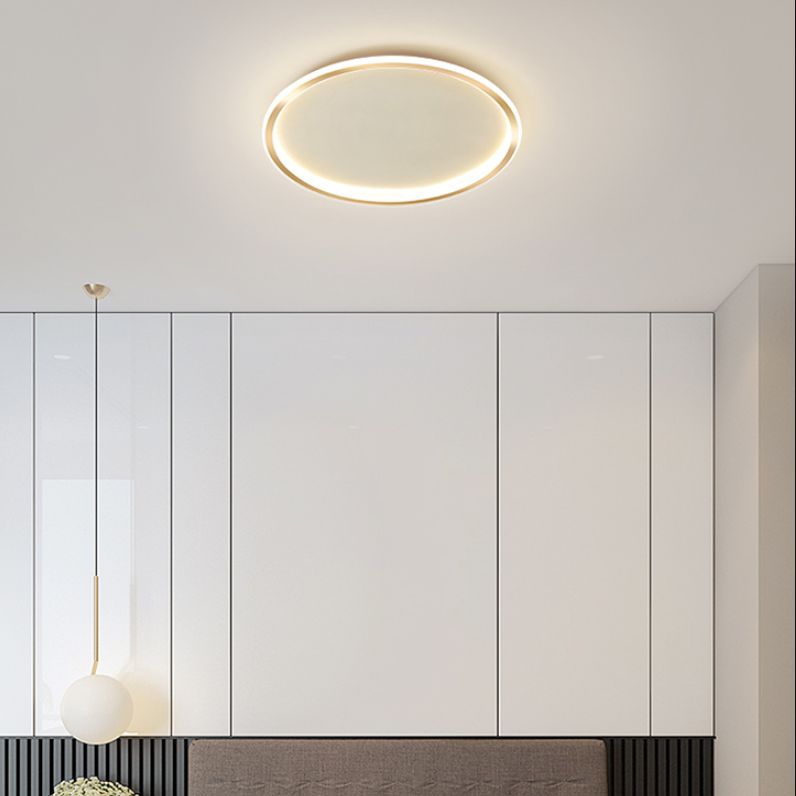 Moderne minimalistische ronde LED-plafondlamp aluminium binneninbouw met siliconen kap