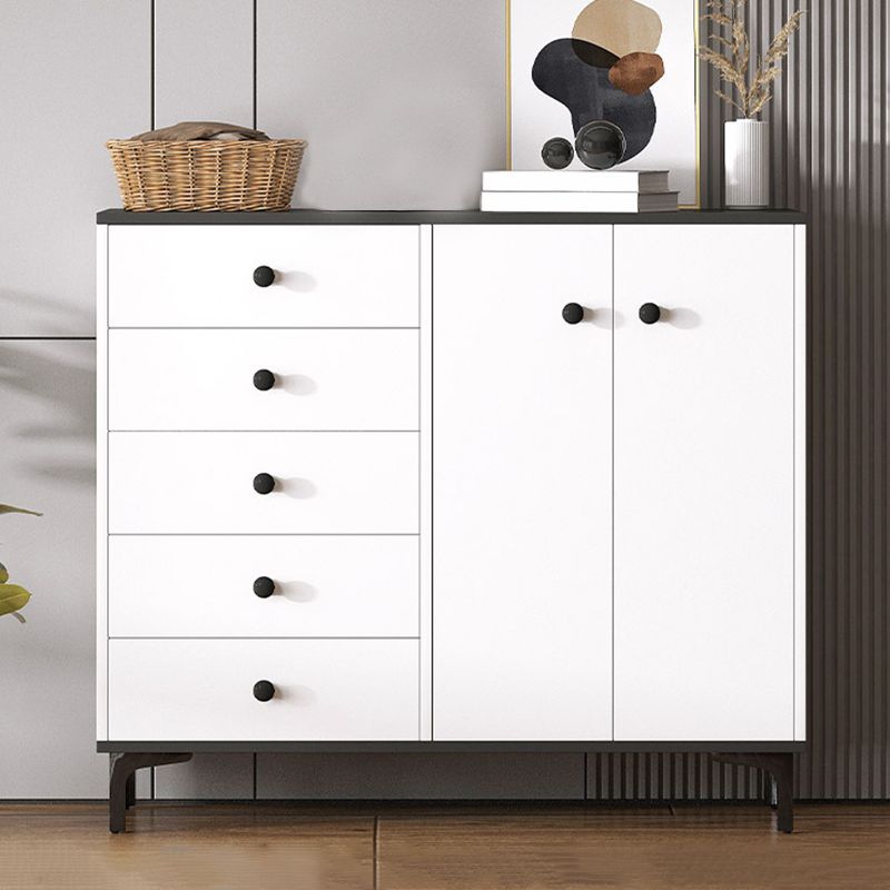 35.4'" Tall 5 - Drawer Wooden Chest, Contemporary Rectangle Accent Cabinet