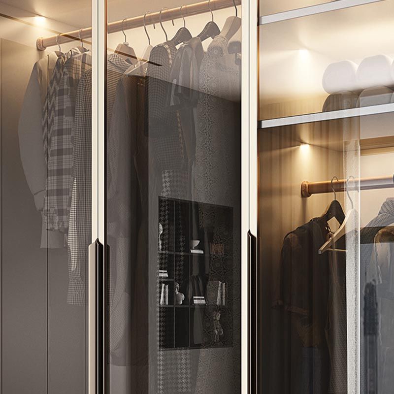 Modern Style Wardrobe White Color Wood Wardrobe Closet with Shelves