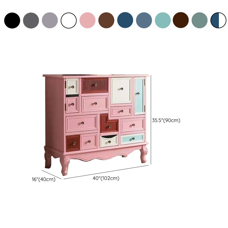 9 Drawers Chest Wooden Horizontal Traditional Dresser without Mirror