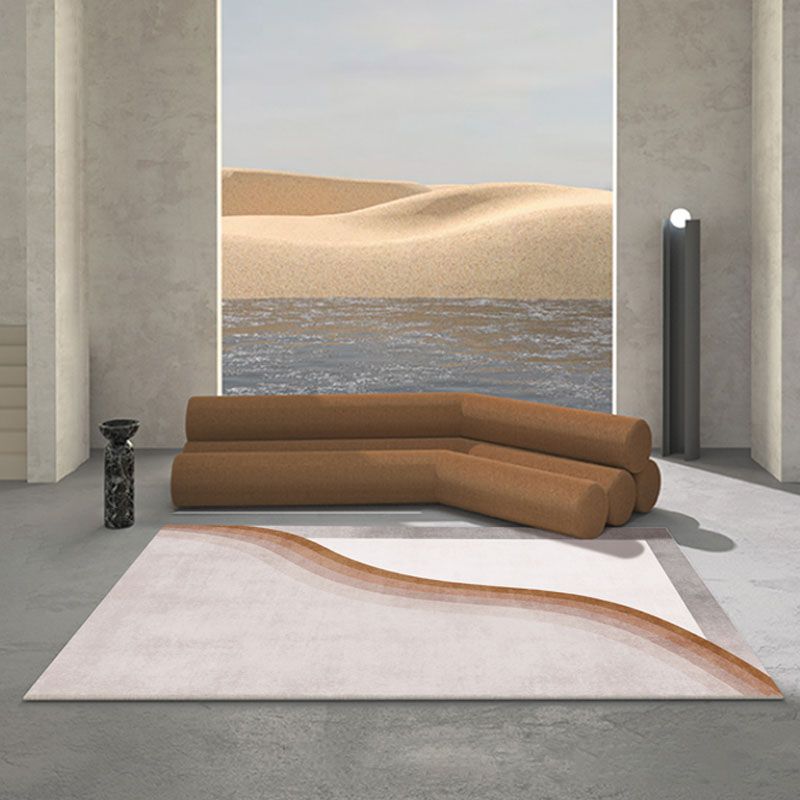Stylish Modern Area Rug Geometric Pattern Polyester Area Carpet Easy Care Rug for Home Decor