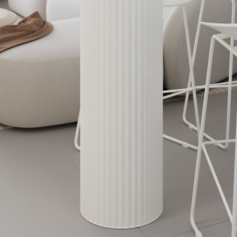 Faux Marble Bistro Bar Table Double Pedestal Bar Table for Living Room